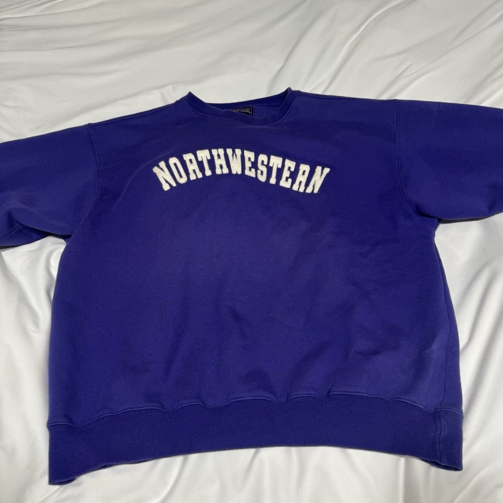 Northwestern University Vintage JanSport Embroidered Sweatshirt Men's Size Large - Picture 8 of 9